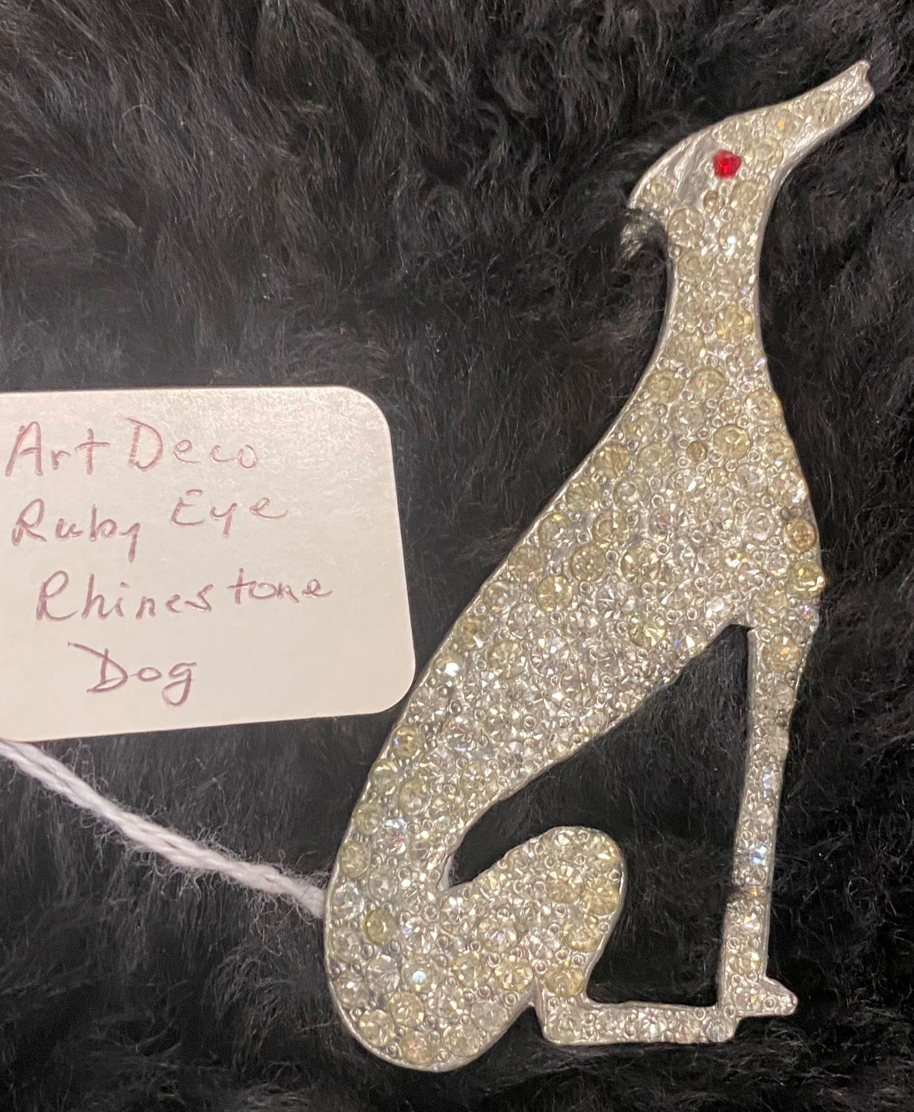 Item: Art Deco Rhinestone Dog Broach