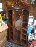 Large Country Pine Curio Cabinet