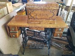 Domestic Oak Treadle Sewing Machine