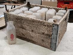 Wooden Milk Crate w/ Pint Jars