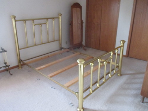 Antique Heavy Brass Queen Size Bed Frame For Sale - Online Auctions