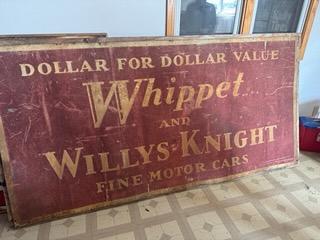 Item: 1920's Whippet & Willys-Knight Sign