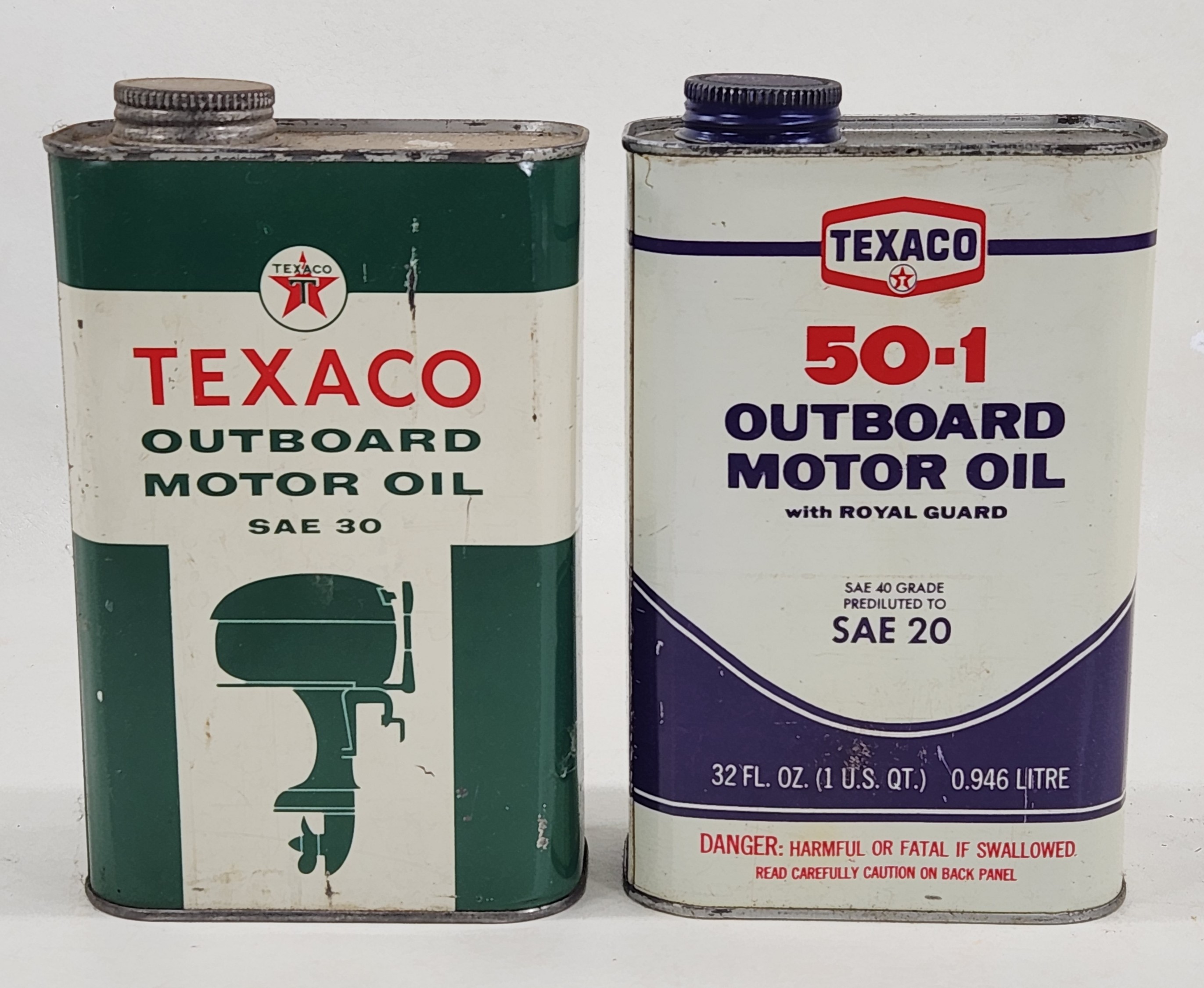 Item: Texaco Outboard Oil Cans