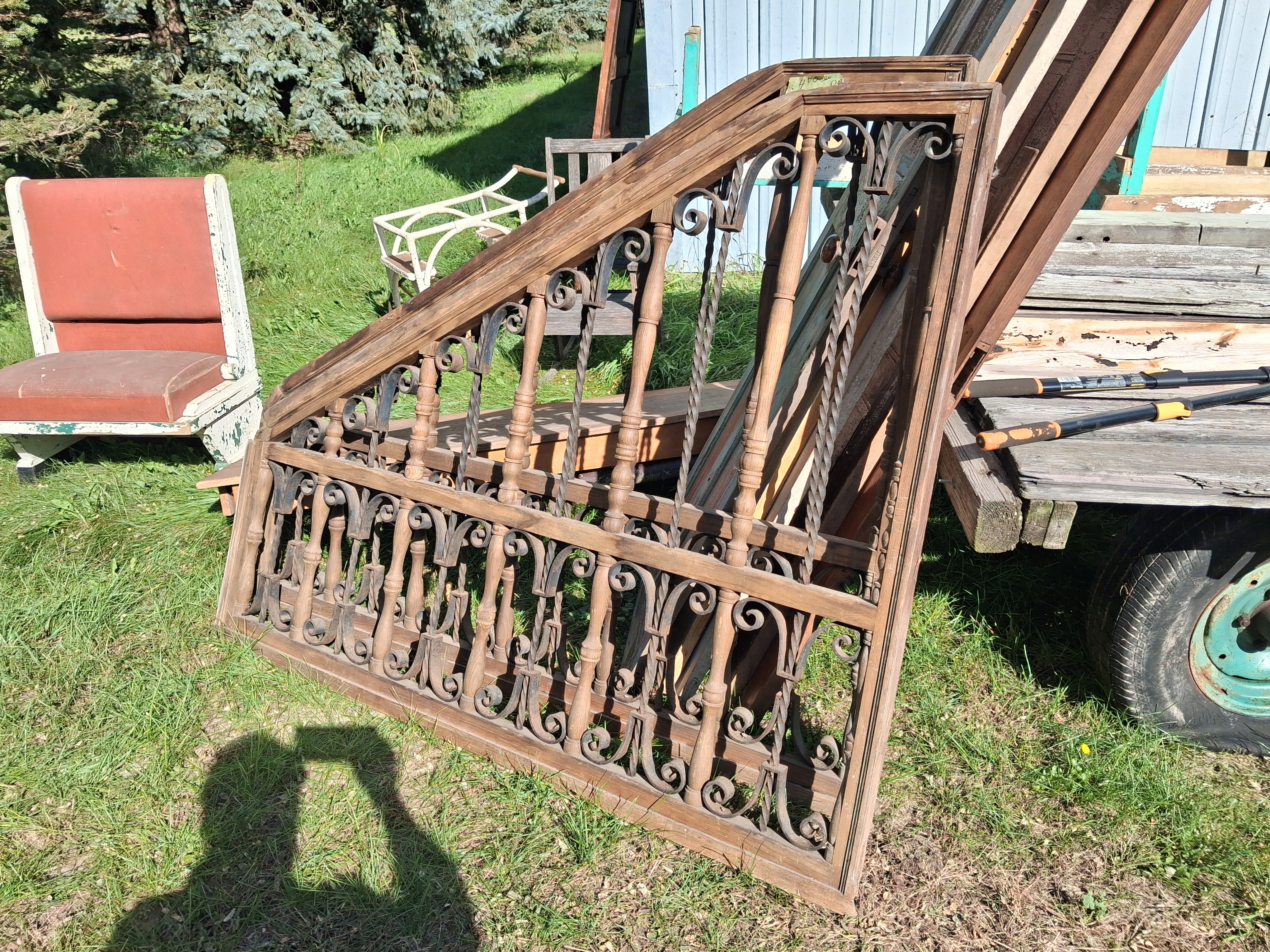 Item: Early Ornate Iron & Wood Archways