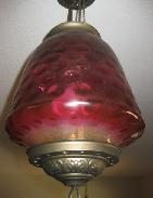  Amberina Thumbprint Shade Ceiling Light 