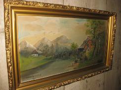 1909 Hattie Bahr Oil on Hardboard Painting