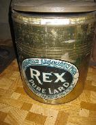 Rex Pure Lard Pail Dated 1906