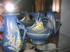 Roseville Fox Glove Vases