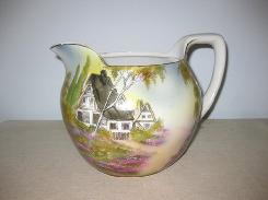 R.L. Germany Hand Painted Scenic Milk Pitcher