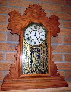 Ingraham Victorian Oak Carved Mantle Clock