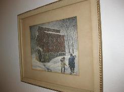 The Cedar Mill 1800's Watercolor by R.H. Beam