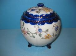 Japan Cobalt & Floral Biscuit Jar