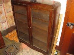 Walnut 2-Glass Door Bookcase