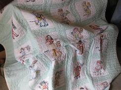 Dolls of the World Hand Stitched & Embroidered Quilt