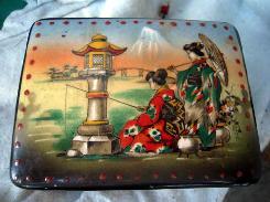 Czechoslovakia China Oriental Scene Dresser Box