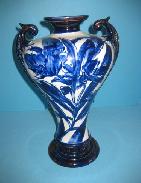 English Flow Blue 13 in. Vase