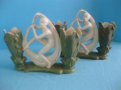 Art Nouveau Nude Double Vase Set