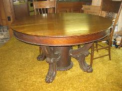 Fantastic Lions Paw Feet Round Quarter Sawn Oak Dining Table