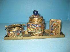 Oriental Brass Smoking Set