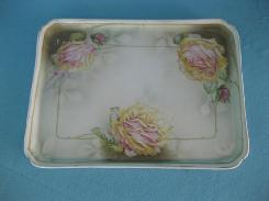 Suhl Prussia Rose Floral Dresser Tray