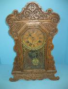 Gilbert Fancy Carved Oak Shelf Clock