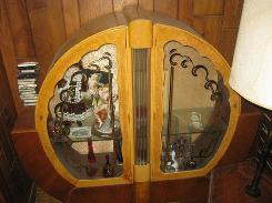  Art Deco Round Glass Door China Cabinet