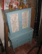 Child's 2-Pc. Cupboard in Old Blue Paint