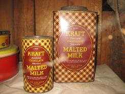 Kraft Chocolate Malted Milk Tin Containers