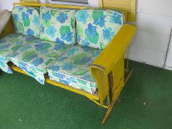 1940's Metal Porch Glider & Chaise Lounge