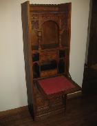 Carved Vict. Walnut Bookcase/Writing Desk