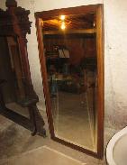 Oak Beveled Glass Hall Mirror