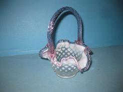 Moonstone Ruffled Glass Basket & Others