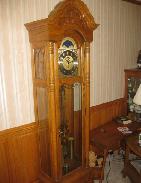  Howard Miller Fancy Oak Carved Grandfather's Clock