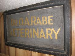   Dr. O. A. Rabe Veterinary Wooden Sign