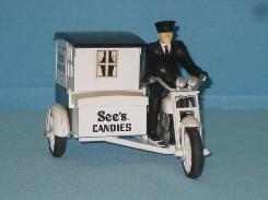 Old Time See's Candies Motorcycle Delivery Truck 