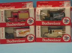 4 Piece Set of Budweiser Delivery Trucks 