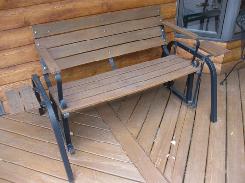 Wooden & Metal Porch Glider