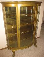 Oak Curved Glass China Cabinet