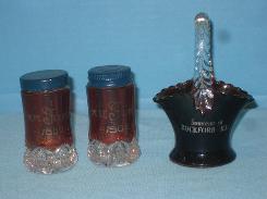 Souvenir of Rockford, ILL Cranberry Glass Basket 