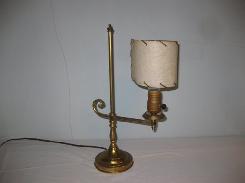 Brass Lamp w/ Leather Deco Shade