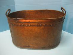 Arts & Crafts Hammered Copper Fireplace Bin