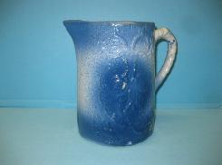 Blue Grey Stoneware Cherry Blossum Pitcher 