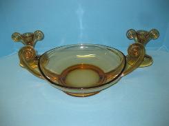 Fostoria Amber Glass Console Set 