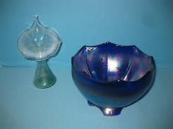 Imperial Carnival Glass 6 Blue Candy Dish 