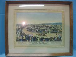 Early Thorough Bred Horse Race Litho