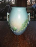 Roseville 810 Dbl. Handle Matt Floral Vase
