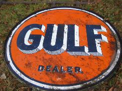  Gulf Dealer 66 Porcelain Sign