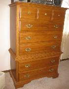  Oak High Boy 6-Drawer Chest