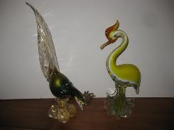 Mareno Venetian Art Glass Roosters