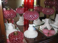  Victorian Opalescent Kerosene Lamps Collection